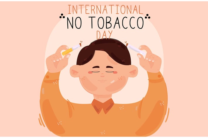 International World No Tobacco Day Illustration