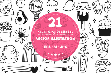Kawaii Girly Doodle Set