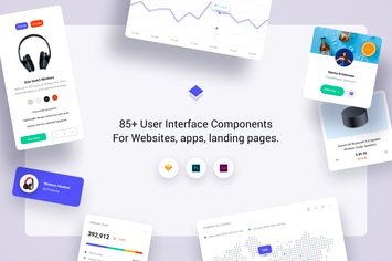 85+ User Interface Cards - Cards Full UI Kit