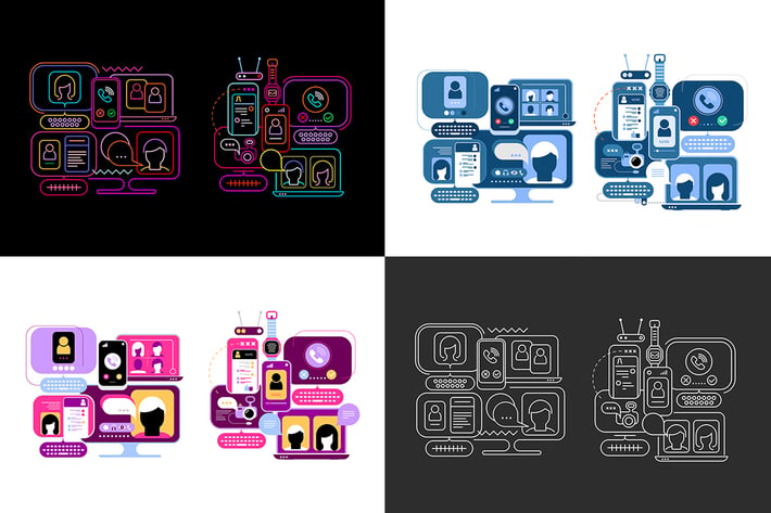 10 options of an Online Chatting Vector Design