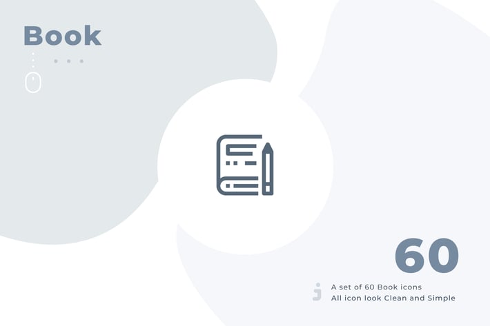 60 Book icon set - Material 