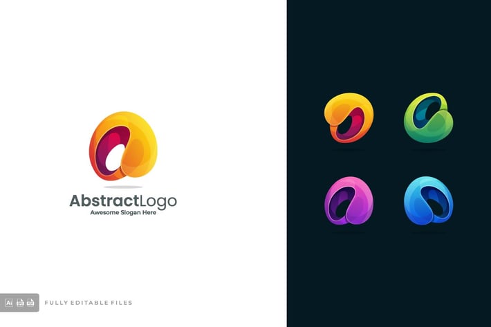 Abstract Letter Colorful Logo Template