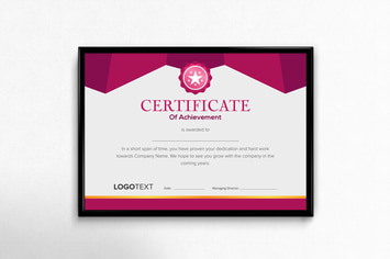 Neat Geometric Purple and Grey Certificate