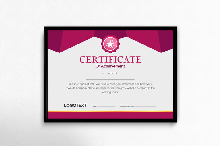 Neat Geometric Purple and Grey Certificate