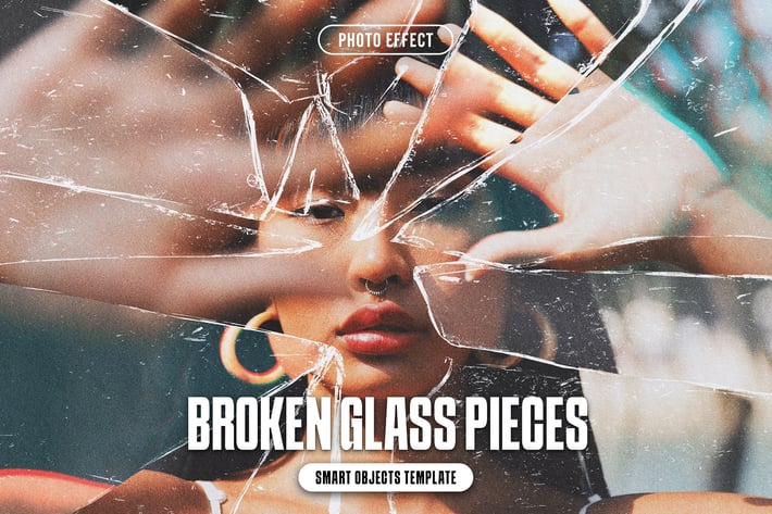 Broken Glass Pieces Photo Effect