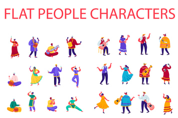 Flat Cartoon People Characters