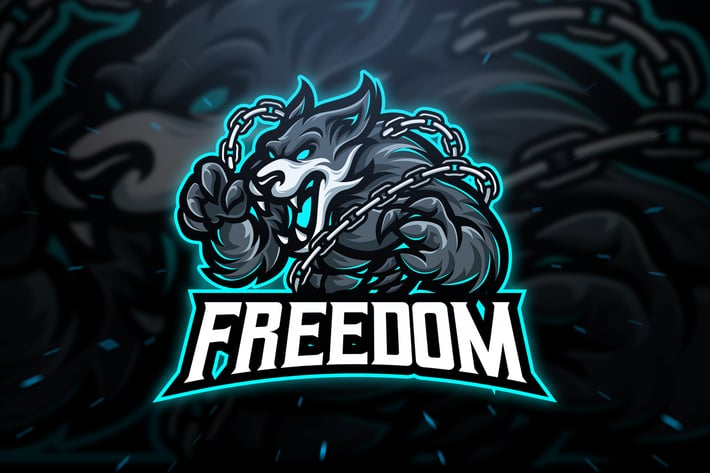 Freedom Wolf Sport and Esport Logo Template