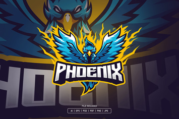 Phoenix esport awesome logo template