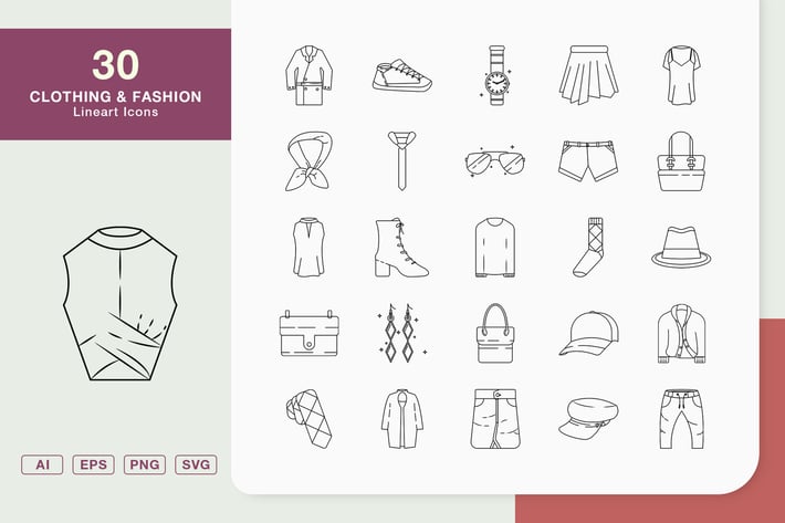 Clothing Fashion Lineart Icons