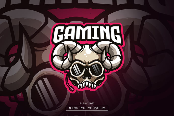 Skull gaming esport logo template