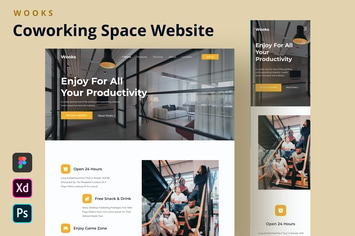Wooks - Coworking Space Website Homepage