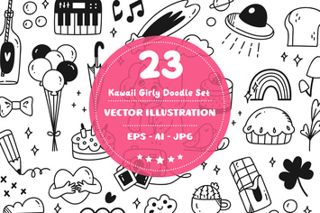 Kawaii Girly Doodle Set