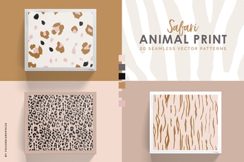 Safari - Animal Print Seamless Vector Patterns