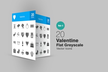 20 Valentine Greyscale Icons