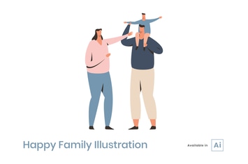 Happy Family Illustration