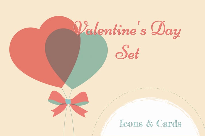 Valentine's Day Set: Icons & Cards