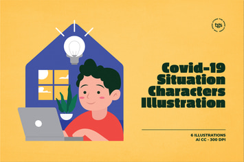Covid-19 Situation Characters Illustration