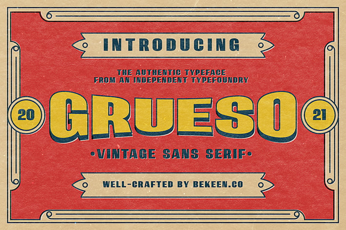 Bold Vintage Sans Serif Font