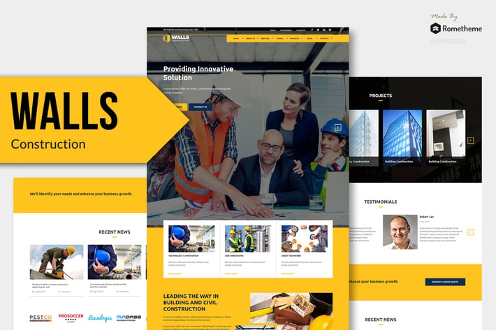 Walls - Construction Adobe Muse Templates