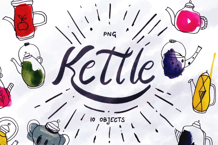Kettle - 10 Hand-Painted Objects