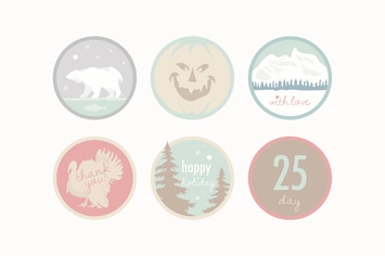 Pale Holiday Badges