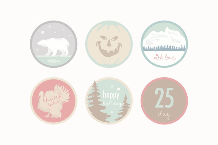 Pale Holiday Badges