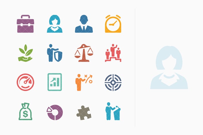 Business Icons Set 1 - Colored Series