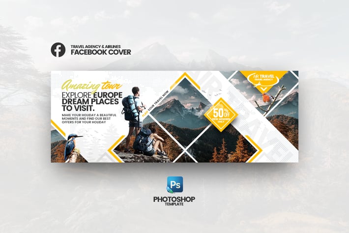 Air Travel - Travel Agency Facebook Cover Template