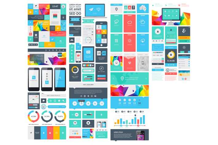infographics element with Vector GUI Template