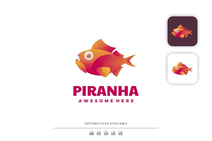 Piranha Gradient Colorful Logo