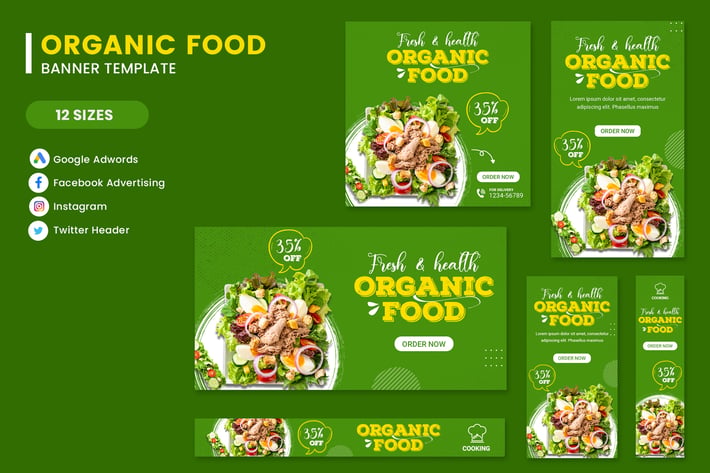 Organic Food Banner Template