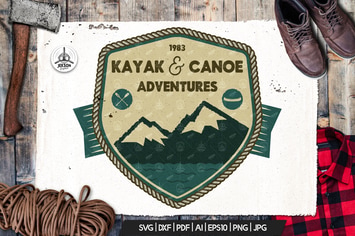 Canoe Mountain Logo / Vintage Camp Badge Patch