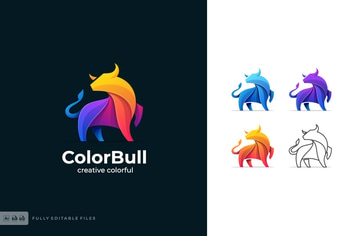 Bull Color Shape Logo Template