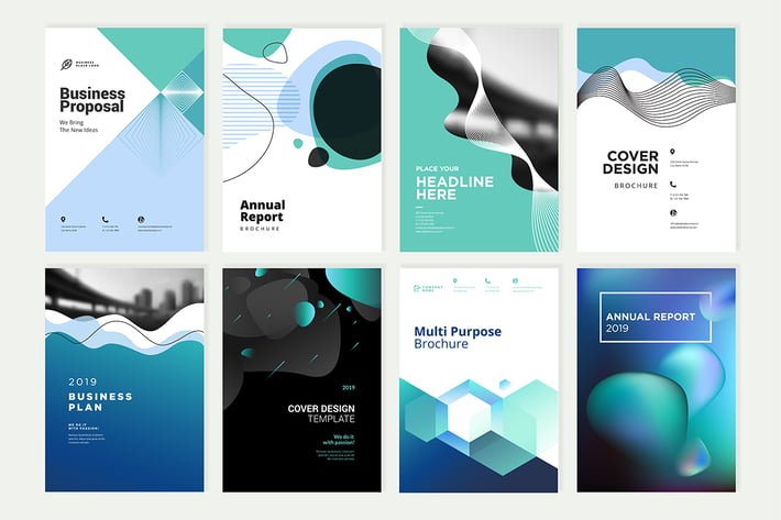 Set of brochure, annual report design templates