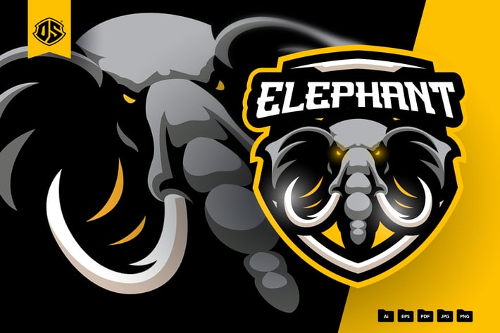 Elephant Mascot Logo