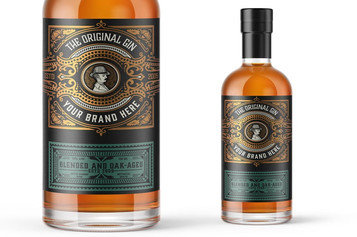 Vintage Gin Label Packaging Layout 