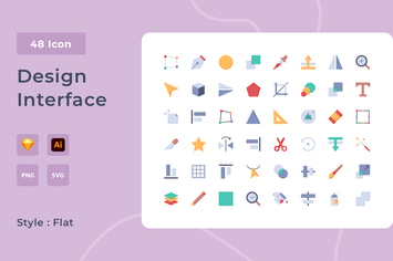 Design Interface Flat Style Icon Pack