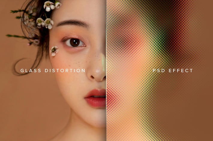 Glass Distortion Image Effect Mockup