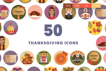 50 Thanksgiving Icons