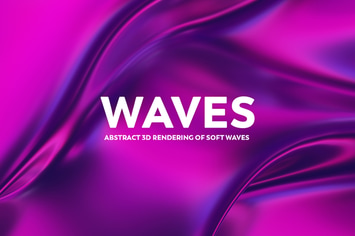 Abstract 3D Rendering of Waves -  Pink And Purple 