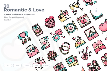 30 Romantic & Love Icons