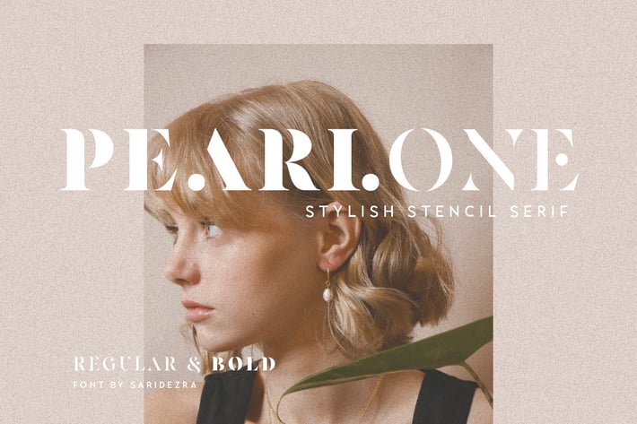 Pearlone - Stylish Stencil Serif