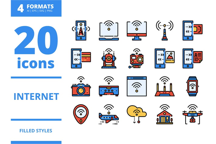 Internet Filled icons packs