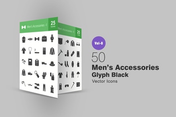 50 Men's Accessories Glyph Icons