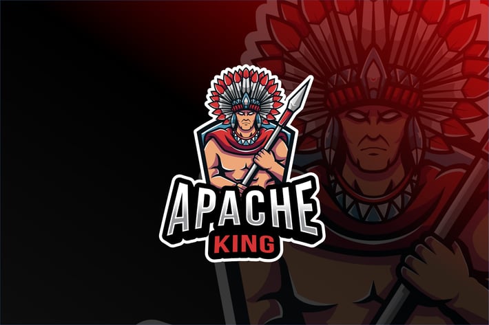 Apache King Esport Logo Template