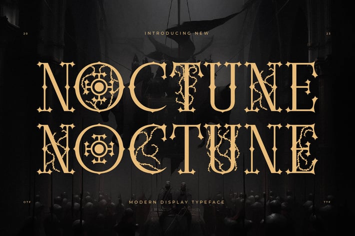 Noctune Modern Display Typeface Font