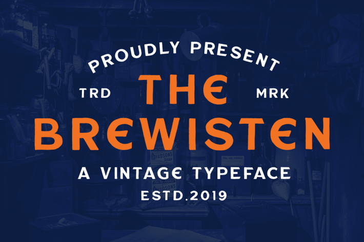 Brewisten Vintage Font + Extras Badges Logo