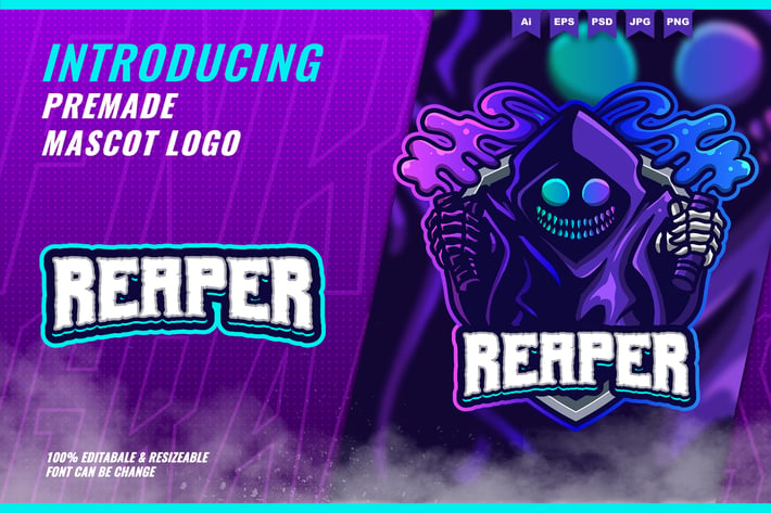 Flare Reaper - Mascot Esport Logo Template