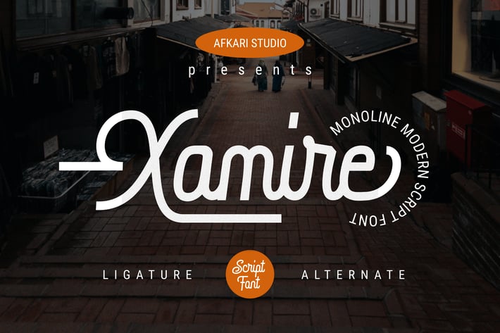 Xamire - Monoline Modern Script Font