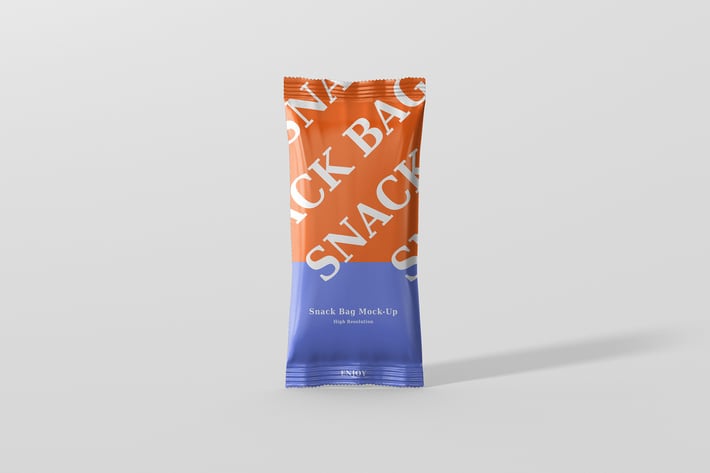 Snack Foil Bag Mockup - Slim Size